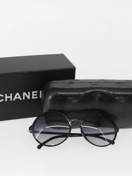 CHANEL Sunglasses plastic Black CC Auth BA9082 main image 5